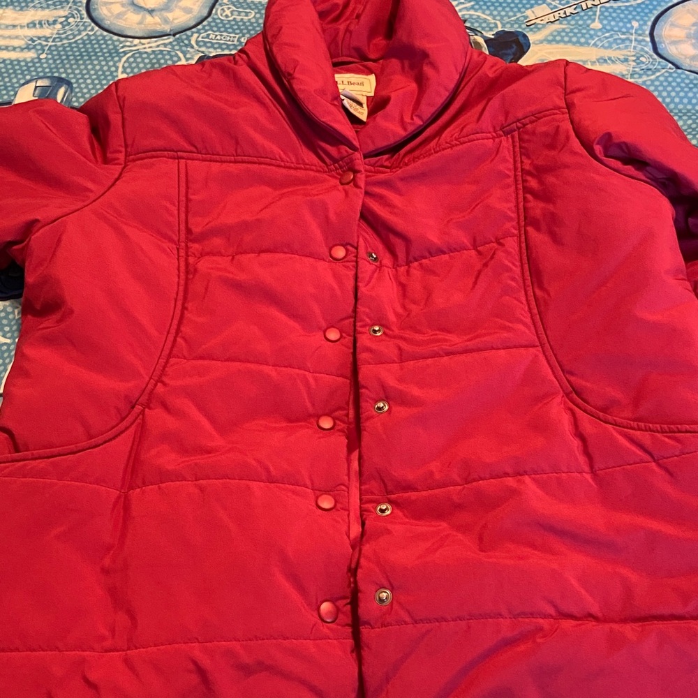 Women's Red Puffer Jacket LL Bean XL